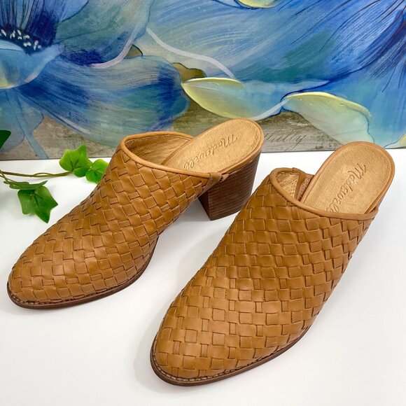 Madewell The Harper Mule in Tan Woven Leather Size 7 - Picture 5 of 14
